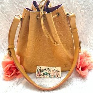 AUTH. LV Tassil Yellow Epi Leather Petit Noe